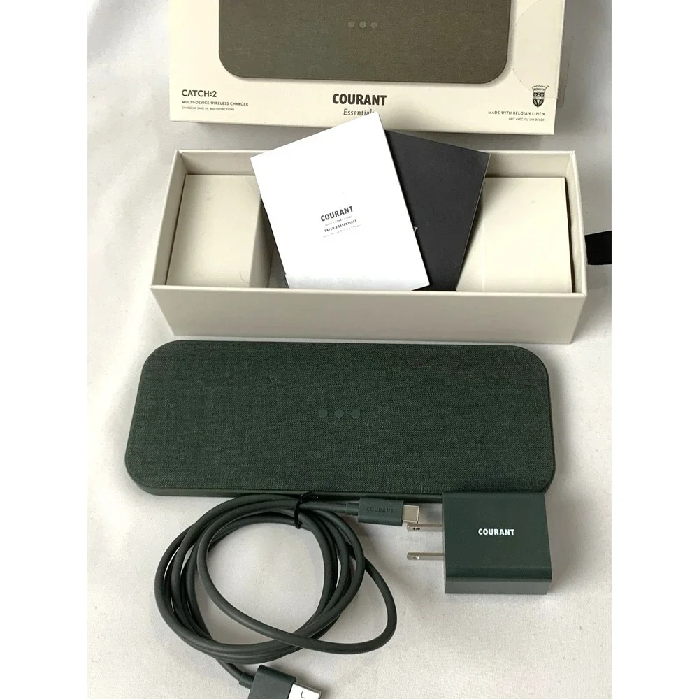 COURANT‎ CATCH:2 Wireless Charger Belgian Linen Charcoal Gray OPEN BOX - Tested